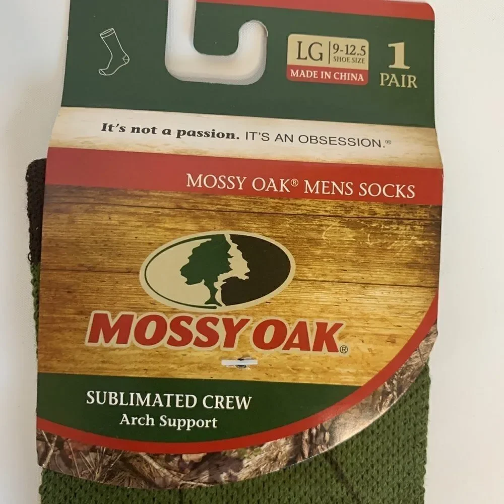 Mossy Oak Sublimated Crew Socks with Arch Support